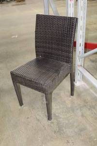 lot 716 image: Lot of (4) Brown Wicker Dining Chairs