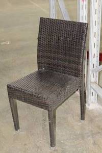 lot 808 image: Lot of (4) Brown Wicker Dining Chairs