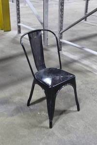lot 919 image: Lot of (10) Black Metal Chairs
