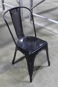 lot 654 image: Lot of (10) Black Metal Chairs