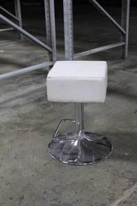 lot 702 image: Lot of (2) White Bar Stools, Adjustable Height