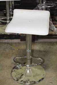 lot 693 image: Lot of (2) White Bar Stools, Adjustable Height