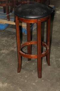 lot 895 image: Lot of (4) Black VinylWood Bar Stools