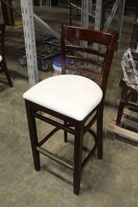 lot 667 image: Lot of (4) White VinylWood Bar Chairs