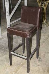 lot 665 image: Lot of (2) Brown VinylWood Bar Chairs