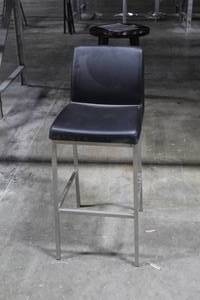 lot 917 image: Lot of (2) Black VinylMetal Bar Chairs