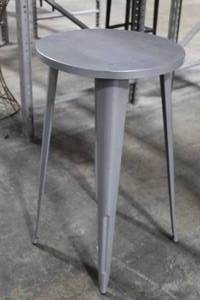 lot 735 image: Lot of (2) Grey Metal Bar Tables