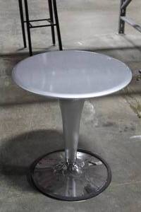 lot 738 image: Lot of (2) Silver Plastic Tables