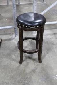 lot 804 image: Lot of (2) Black VinylWood Bar Stools
