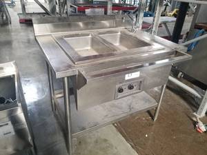 lot 43 image: Stainless Steel Commercial Double Basin Heated Sink