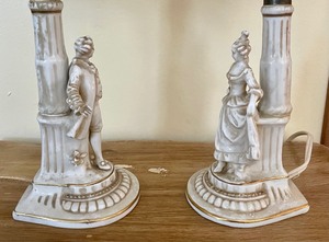 lot 71 image: Pair of Figurine Vintage Lamps