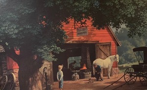 lot 99 image: Horse & Buggy Days Print by Paul Detlefsen