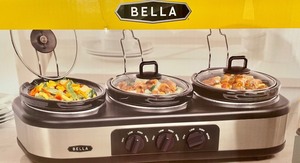 lot 137 image: Bella Triple Slow Cooker Buffet and Serve
