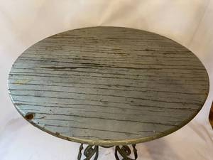 lot 221 image: Rustic Metal Ornate Lawn Table