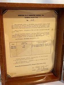 lot 298 image: 1957 Weston DC Ammeter in Original Wooden Case