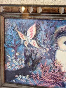 lot 158 image: Framed Textured Owl Print