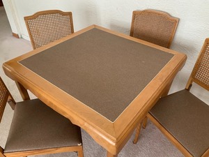 lot 6 image: Mid Century Leg-o-Magic Card Table and Chairs Set