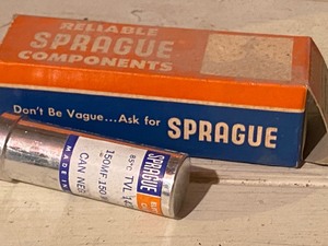 lot 261 image: Sprague Electrolytics Case and Parts