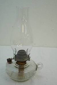 lot 49 image: antique finger oil lamp