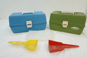 lot 58 image: fishing tackle boxes, minnow nets
