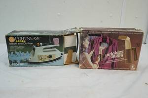 lot 151 image: General Electric iron, Wrinkle away had steamer
