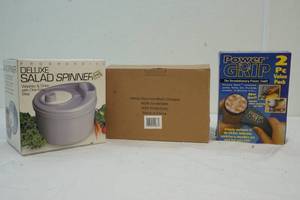 lot 154 image: power grips, gourmet multi chopper, salad spinner