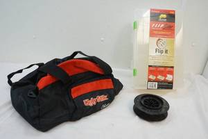 lot 199 image: new plano flip it case, Ugly stik bag