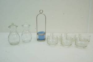 lot 233 image: Cups, jars and candle holder