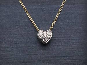 Dainty Diamond Heart Pendant Layering 16 Necklace in 14k Two-Tone Gold
