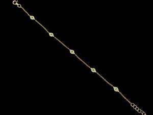 Fine, Natural Emerald &amp Diamond Marquise Station Estate Bracelet in 14k Yellow Gold $1,500 Retail
