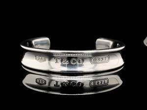 Estate 1997 Tiffany & Co. 925 Sterling Silver 1837 Open Cuff Bangle Bracelet VIDEO