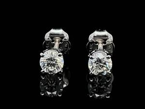 Classic 0.70ctw Diamond Round Brilliant Solitaire Stud Earrings in 14k White Gold VIDEO