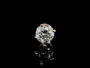 Classic 0.51 Carat SINGLE Round Brilliant Cut Solitaire Stud Earring in 14k Yellow Gold VIDEO