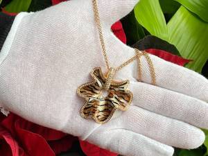 Italian High Designer 2.00ctw Diamond Enamel Tiger Stripe Pendant Necklace in 18k Rose Gold VIDEO $5,500 Retail