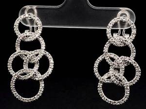 Fabulous 1.00ctw Diamond Olympic Hoop Omega Earrings in 14k White Gold VIDEO $1,800 Retail
