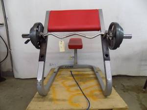 lot 10 image: Cybex Bench Adjustable With Bar & Weights