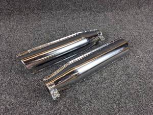 lot 1535 image: NOS - Pair of Vintage Suzuki Motorcycle Exhaust Mufflers  Tips