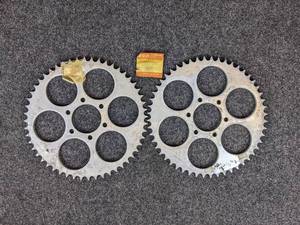 lot 1674 image: NOS - (Lot of 2) 1969-70 Suzuki TS250 Rear Chain Sprockets - Part No. 64511-16760
