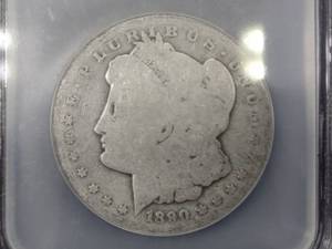 lot 11 image: 1890 O Morgan Silver Dollar, NCS Bi...