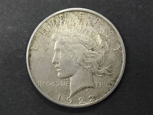 lot 24 image: 1922 S Peace Silver Dollar...