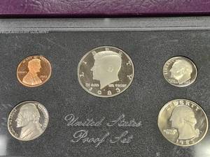 lot 129 image: 1983 Proof Coin Set, Box from 1987...