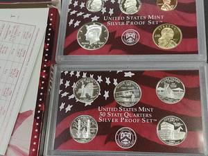 lot 155 image: 2001 Silver Proof Coin Set...