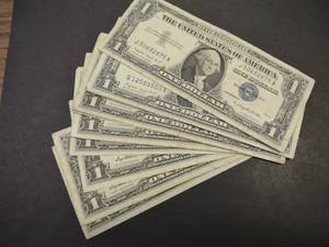 lot 175 image: (10) 1957 & 1957 A One Dollar Silve...