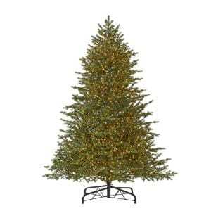 lot 40 image: Home Decorators Collection 9 ft Elegant Grand Fir LED Pre-Lit Artificial Christmas Tree with 3000 Warm White Micro Dot Lights