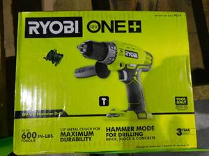 lot 12 image: RYOBI ONE 18V Cordless 12 in. Hammer DrillDriver (Tool Only) with Handle