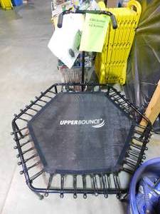 lot 29 image: 50 in. Hexagonal Fitness Mini-Trampoline with T-Shaped Adjustable Hand Rail and Bungee Cord Suspension