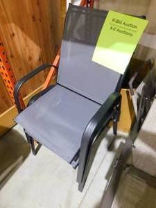 lot 49 image: StyleWell Mix and Match Black Steel Sling Outdoor Patio Dining Chair in Graphite Gray (2-Pack)
