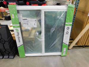 lot 94 image: Ply Gem 47.5 in. x 47.5 in. Select Series White Vinyl Left-Hand Sliding Window with HPSC Glass, Screen Included