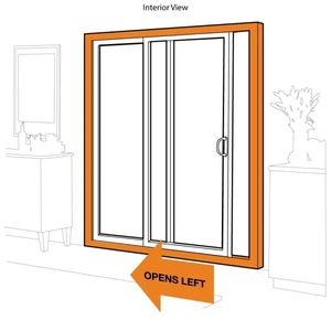 lot 34 image: Andersen 70-12 in.x79-12 in. 200 Series White Left-Hand Perma-Shield Gliding Patio Door with Built-In Blinds and White Hardware