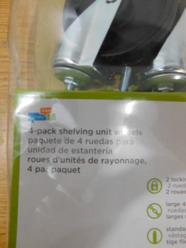 lot 61 image: Honey-Can-Do 4 Caster Roller Wheels for HCD Shelving Unit, Set of Four